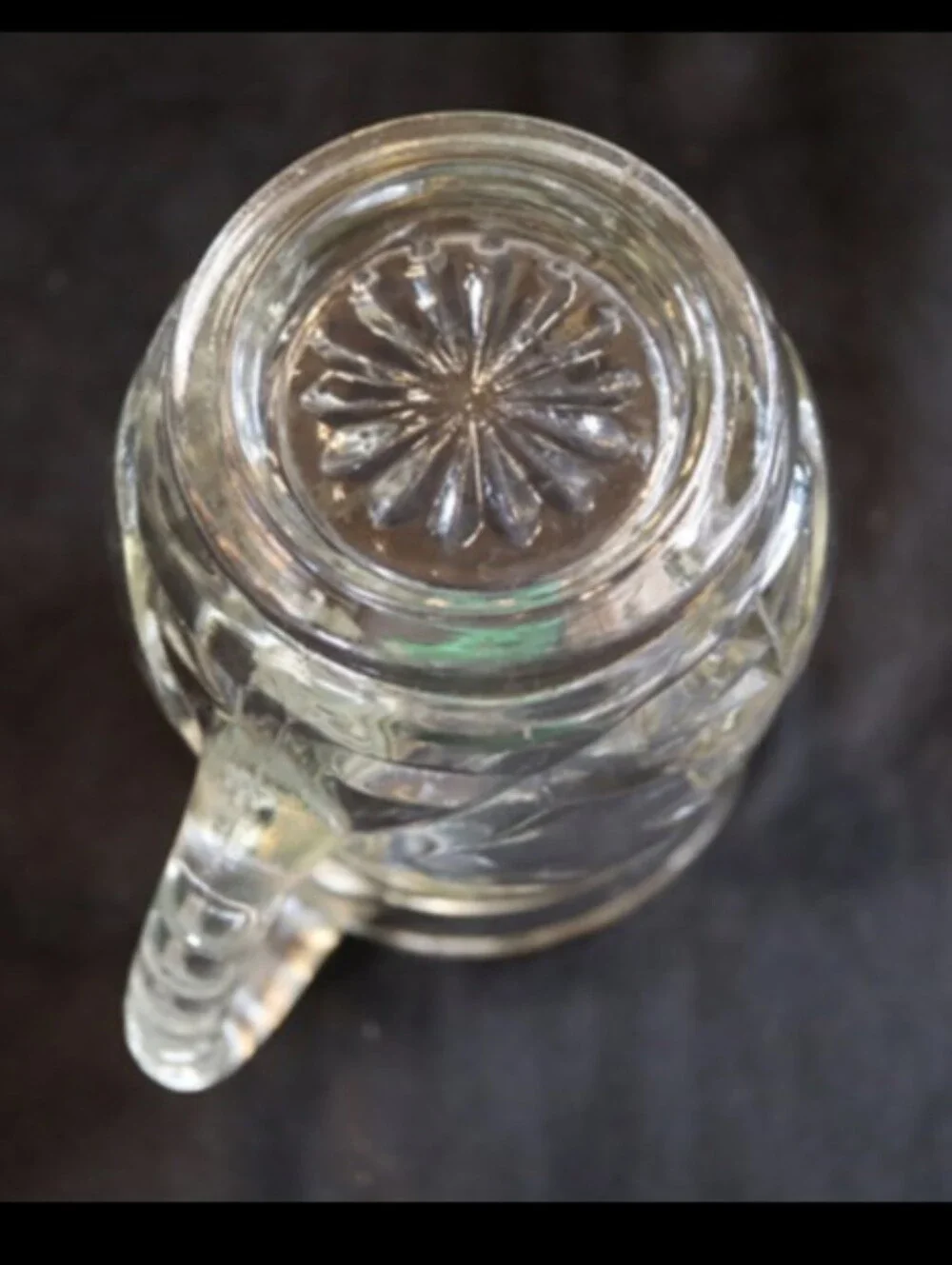 Vintage Anchor Hocking Star of David Prescut Mini Pint Glass Pitcher 16oz.